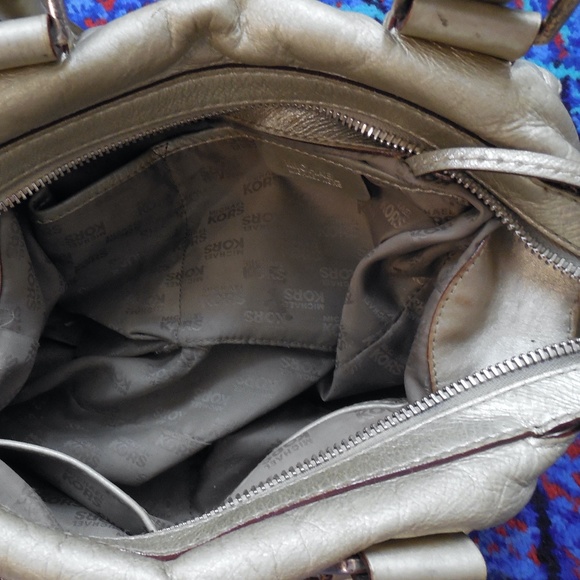 MICHAEL Kors Metallic Leather Satchel Handbag - Picture 9 of 11